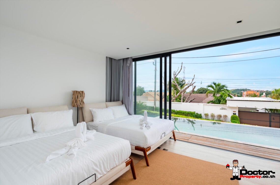 Modern 4 Bedroom Private Pool Villa with Partial Sea View in Plai Laem, Koh Samui – For Sale